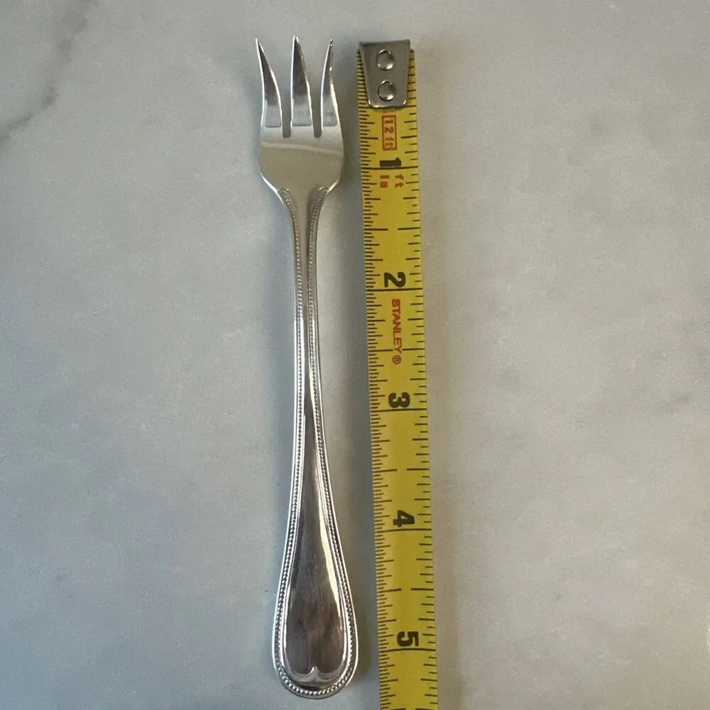 Reed & Barton Beaded English Gentry Silverplate Cocktail Seafood Fork Set of 4